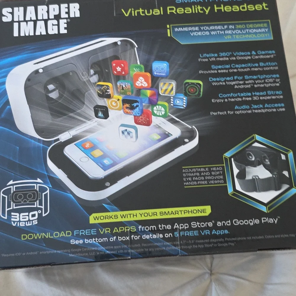 New Sharper Image Smartphone 360° VR Headset - Blue